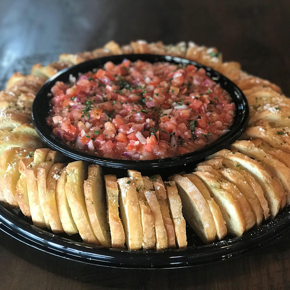 Bruschetta Party Tray served by Sonny's Italian Kitchen, the best catering in Door County Wisconsin