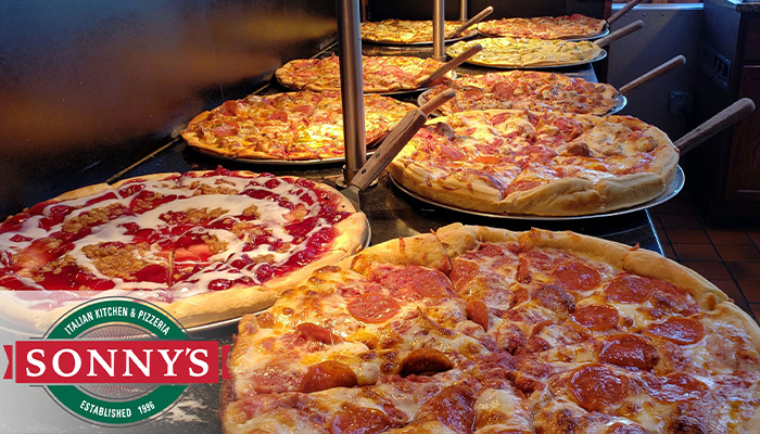 Full Pizza Buffet made famous by Sonny's Italian Kitchen, the best Pizza Restaurant in Door County Wisconsin